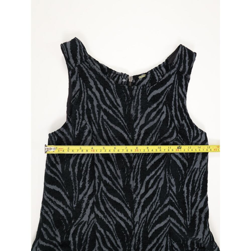 Free People Chenille Zebra Drop Waist Pleated Mini Dress Pockets Boho Fall XS - Picture 12 of 16